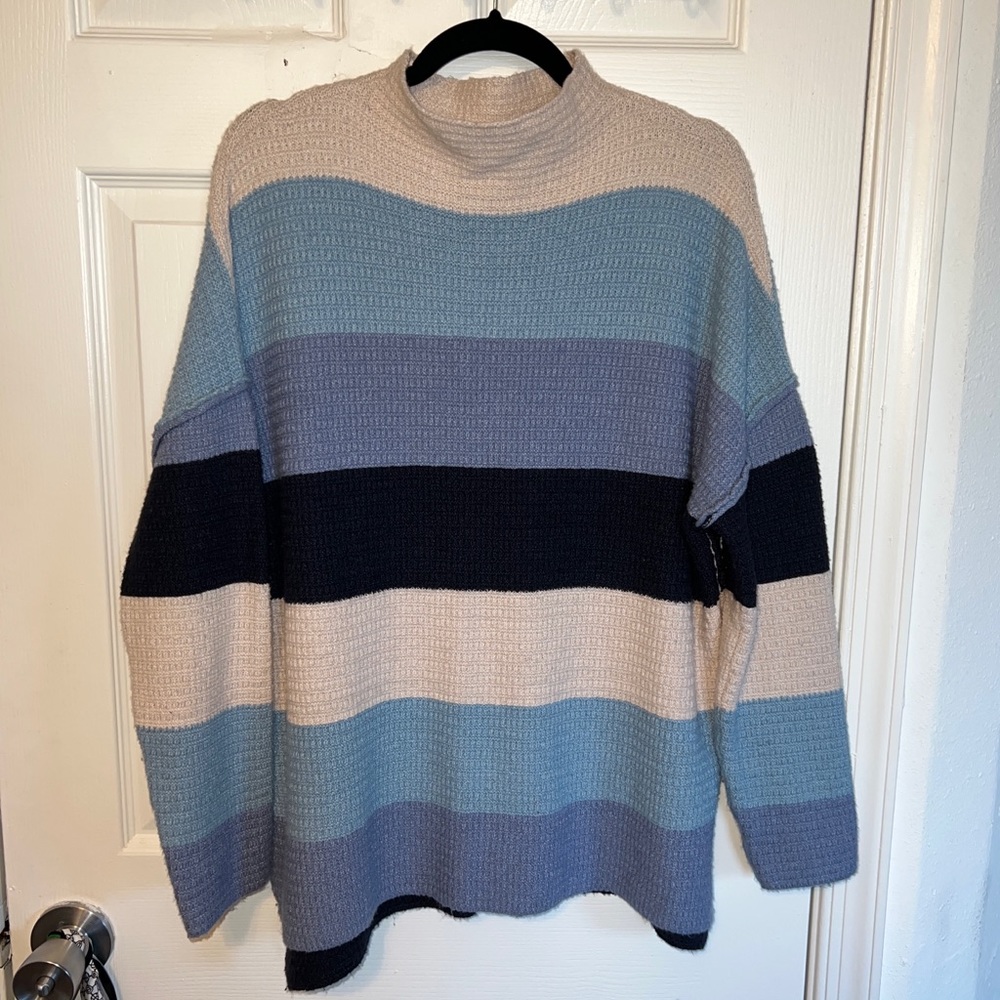 Altar’d State Striped Sweater W Zipper Back